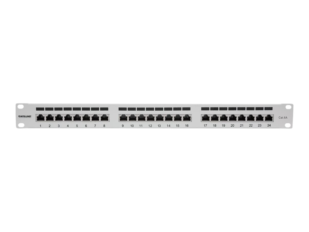 Intellinet patchpanel Cat6a F/UTP - 24 porte, 1U, skærmet, grå