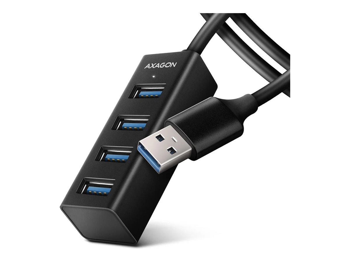 AXAGON SuperSpeed USB-A Mini Hub with 1.2 m Cable USB hub - USB 3.2 - 4 ports - Sort