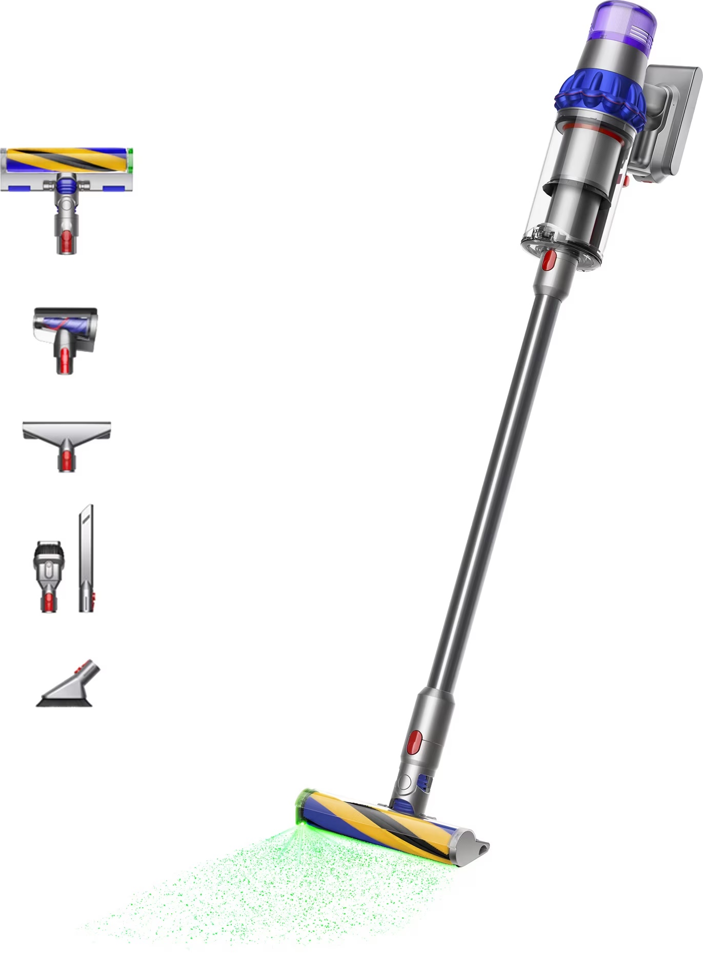 Dyson V15 Detect Fluffy - Støvsuger - pind/håndholdt (2-i-1) - uden pose - ledningsfri inkluderet oplader