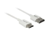 Delock Slim High Quality HDMI-kabel med Ethernet 2m Hvid