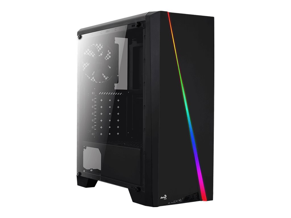 AeroCool Cylon - Tower - ATX - sidepanel med vindue - ingen strømforsyning - sort - USB/Lyd