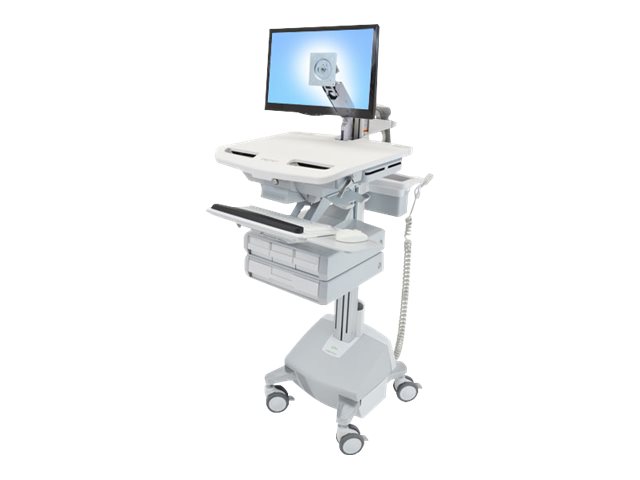 Ergotron StyleView Vogn med hjul LCD-display/tastatur/mus/CPU/notebook/stregkodescanner Op til 24"