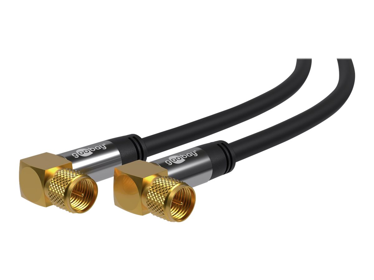 Goobay SAT-antennekabel (135 dB), 4x afskærmet guldbelagt, F-stik 90° > F-stik 90°, 10 m