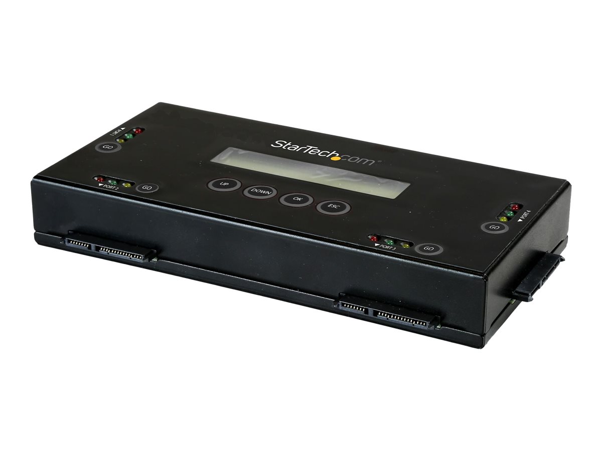 StarTech 4 Bay SSD/HDD Hard Drive Eraser, 2.5 & 3.5 SATA, Hostless Standalone Secure Erase External Disk Sanitizer, 9 Erase Modes, RS232 Printer Port, NIST/DOD & TAA Compliant - Built-in LCD Display (SATERASER4) - Hard drive eraser - 2.5 / 3.5 - SATA 6Gb/s - AC 100-240 V - sort