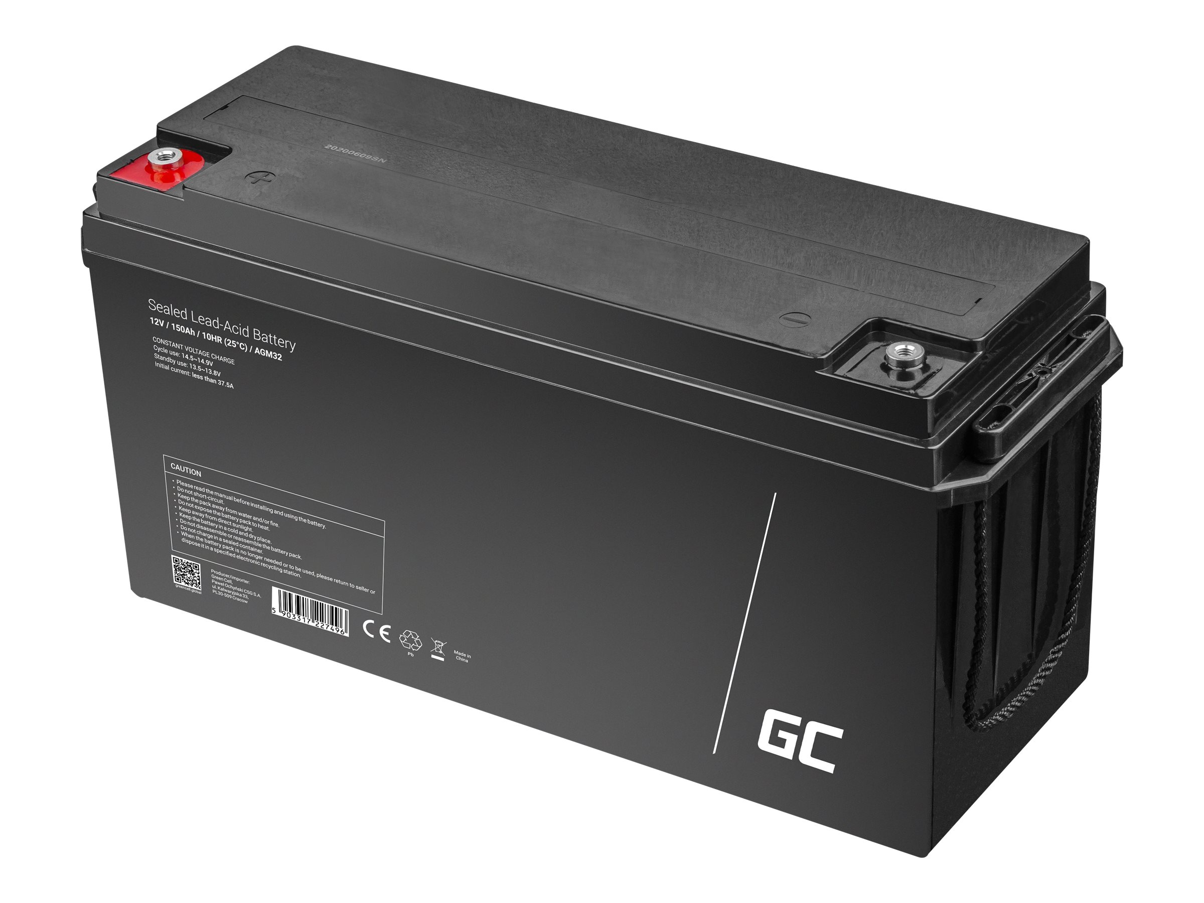 Green Cell AGM Batteri Blysyre 150Ah