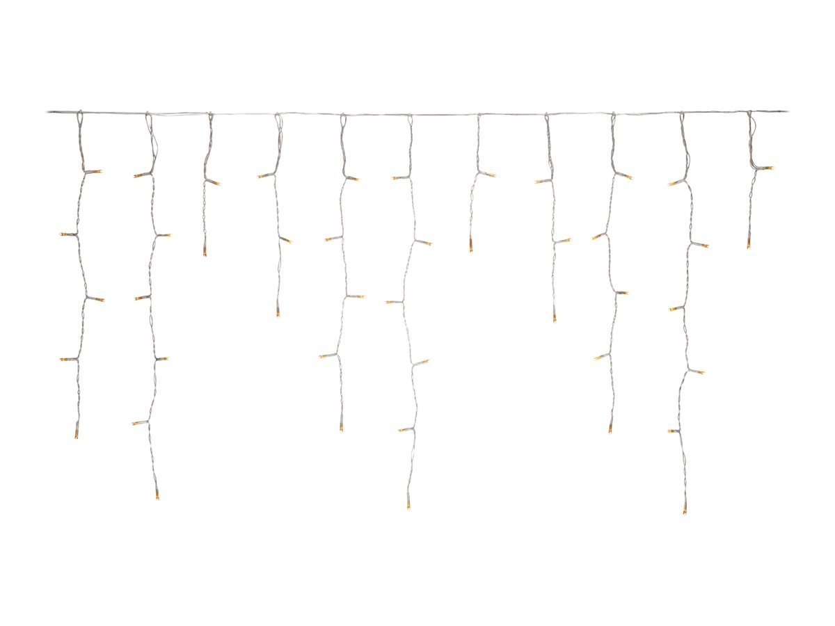 Goobay 400er LED isregn lyskæde med timerfunktion og 24 V udendørs transformator, varm hvid (3000 K), til indendørs og udendørs brug (IP44)