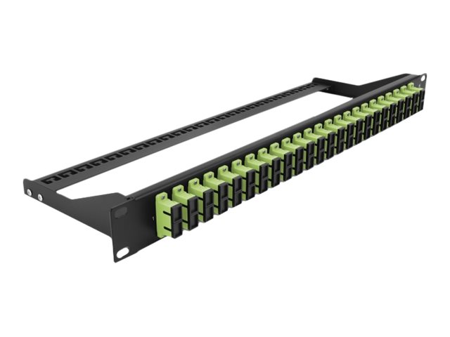 Delock - Patch-panel - stativmonterbar - SC Duplex MM X 24 - sort, limegrøn - 1U - 19