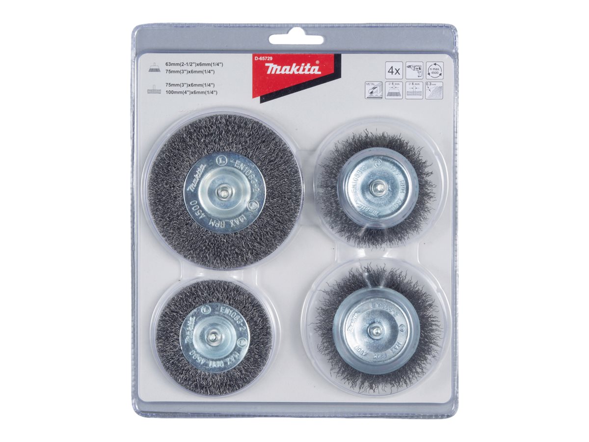 Makita Stålbørstesæt 6mm 1/4" (4) - D-65729