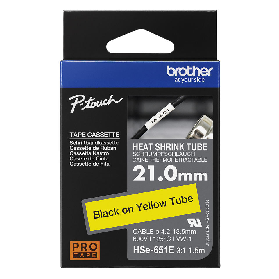 Brother HSE-651E - heat shrink tube tape - 1 cassette(s) - Roll (2.1 cm x 1.5 m)
