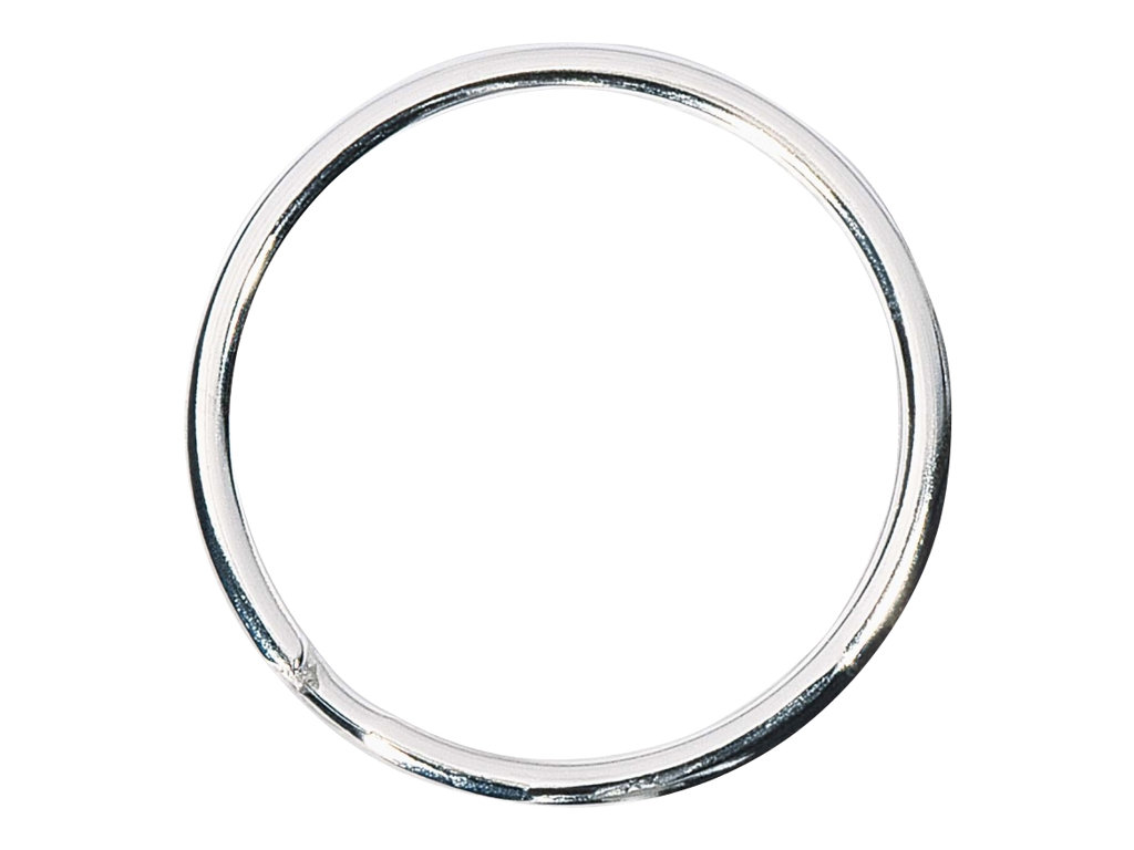 WEDO - nøglering - 35 mm diameter - poleret sølv - pakke med 100