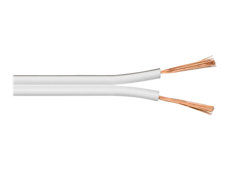 Goobay Højttalerkabel hvid CU 25 m rulle, tværsnit 2 x 0,5 mm²