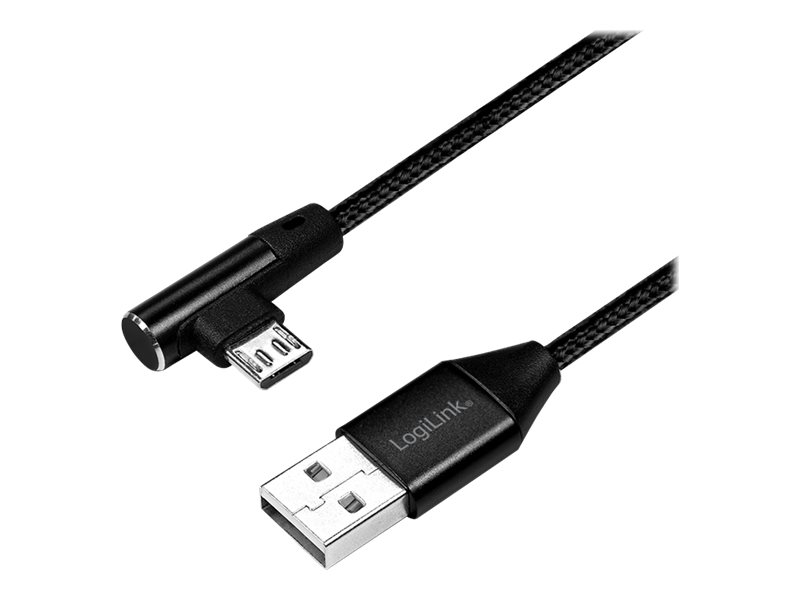 USB 2.0 to micro-USB (90° angled) male, 1m