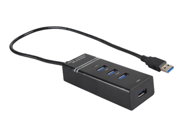 USB-hub 4 porte USB 3.2 Gen 1 – iBox IUH3FB, sort
