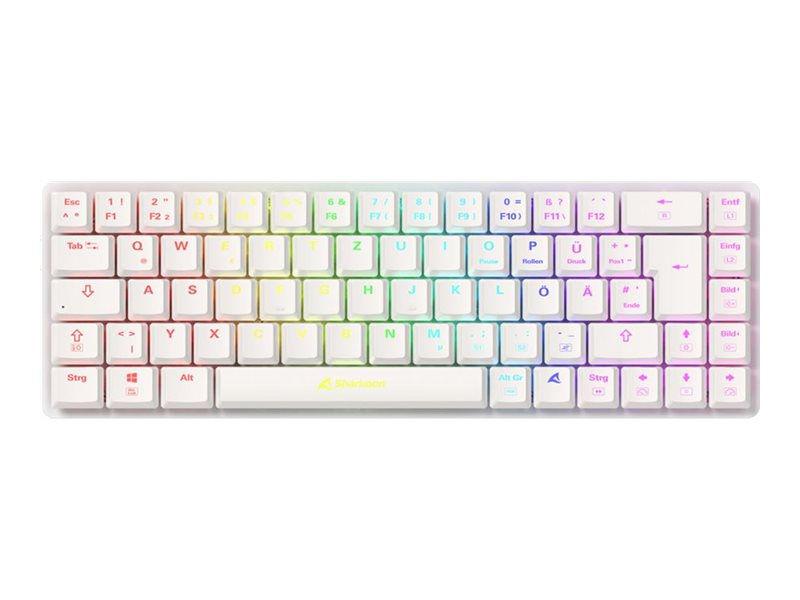 Sharkoon PureWriter W65 Tastatur Mekanisk RGB Trådløs Kablet Tysk