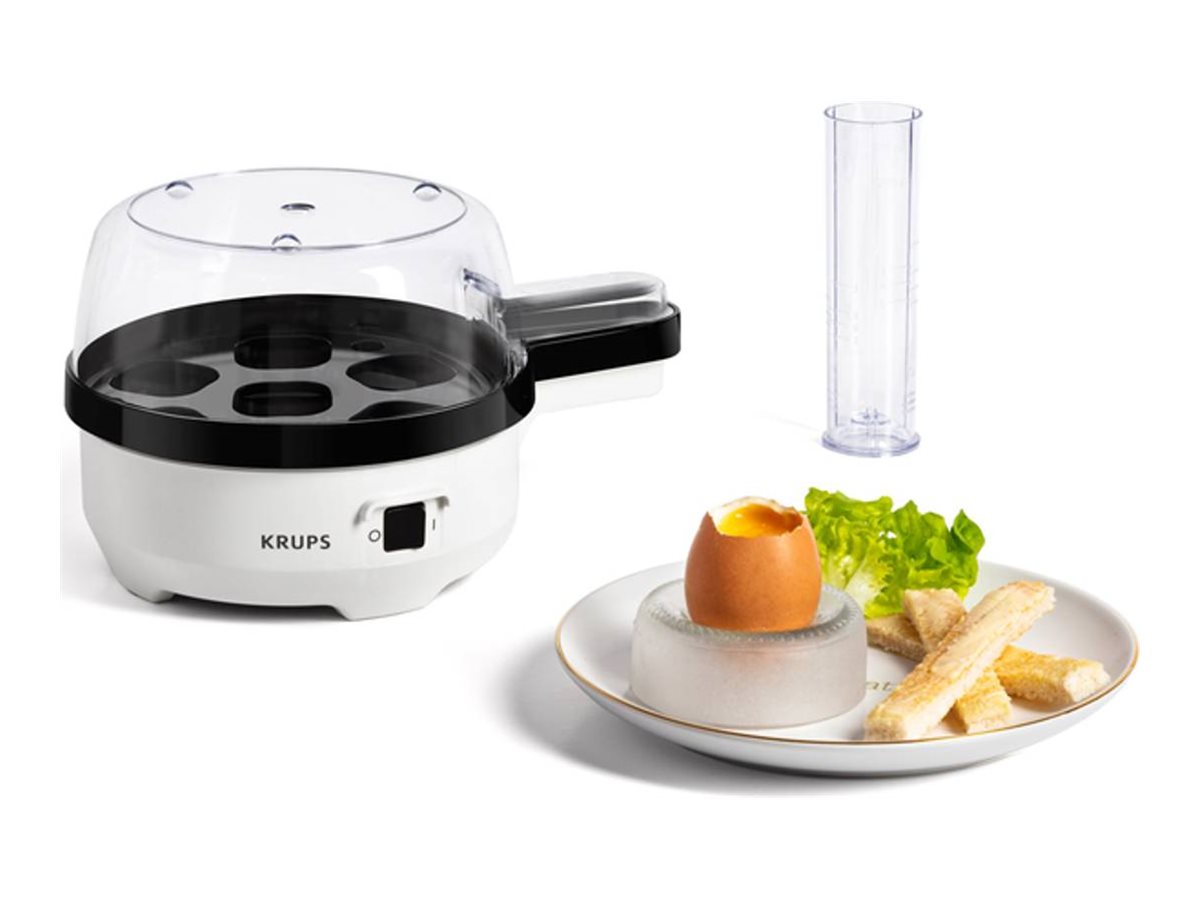 Krups EG233115, 7 æg, Hård, Mellem, Blød, Sort, Hvid, 900 g, 131 mm, 194 mm