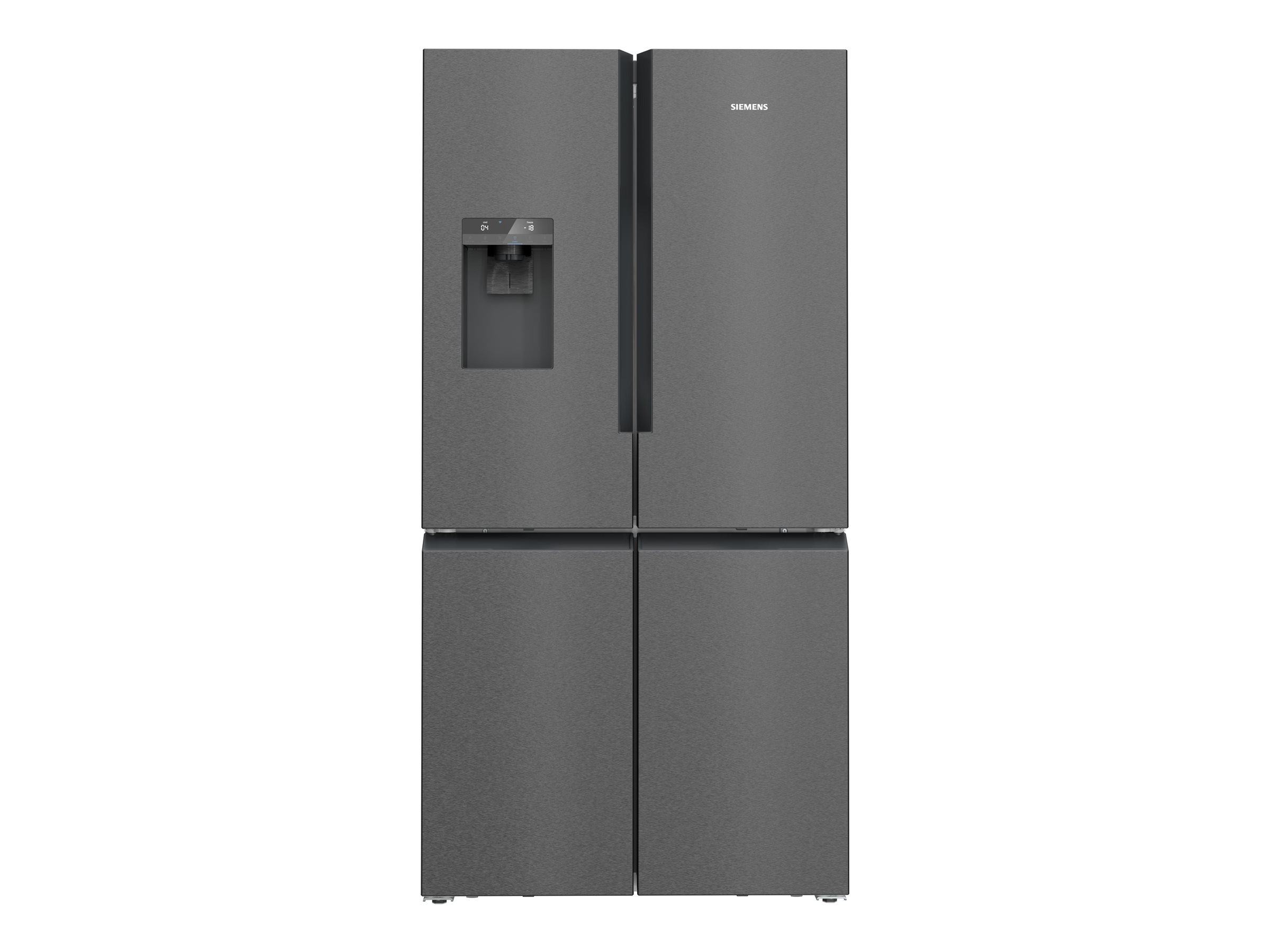 Siemens iQ500 KF96DAXEA, Fritstående, Amerikansk dør, Sort, Rustfrit stål, 2 dør(e), På døren, 574 L