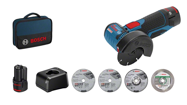 Bosch GWS 12V-76 Professional - Vinkelkværn - ledningfri - 76 mm - 2 batterier - 10.8 - 12 V