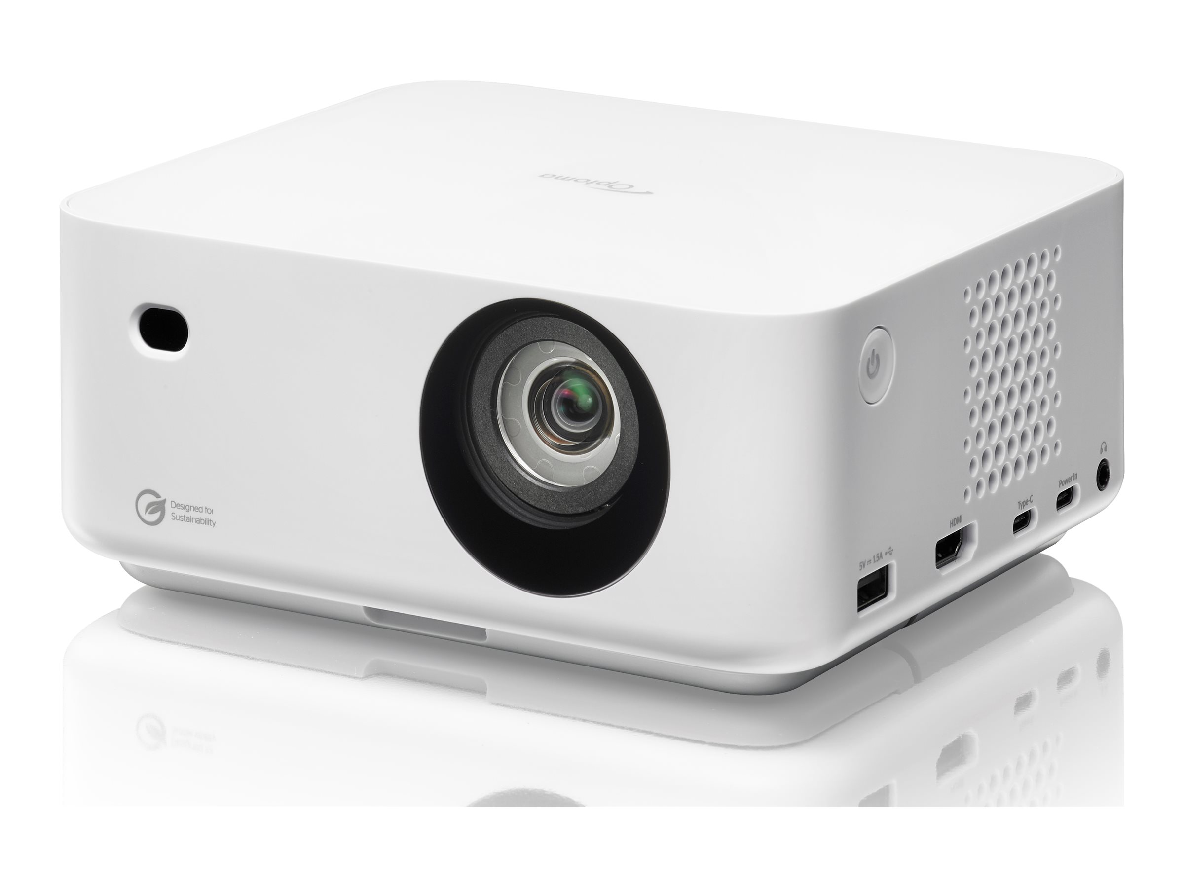Optoma ML1080 - DLP-projektor - laser - bærbar - 1200 lumen - Full HD (1920 x 1080) - 16:9 - 1080p - kort kast fikseret objektiv - hvid