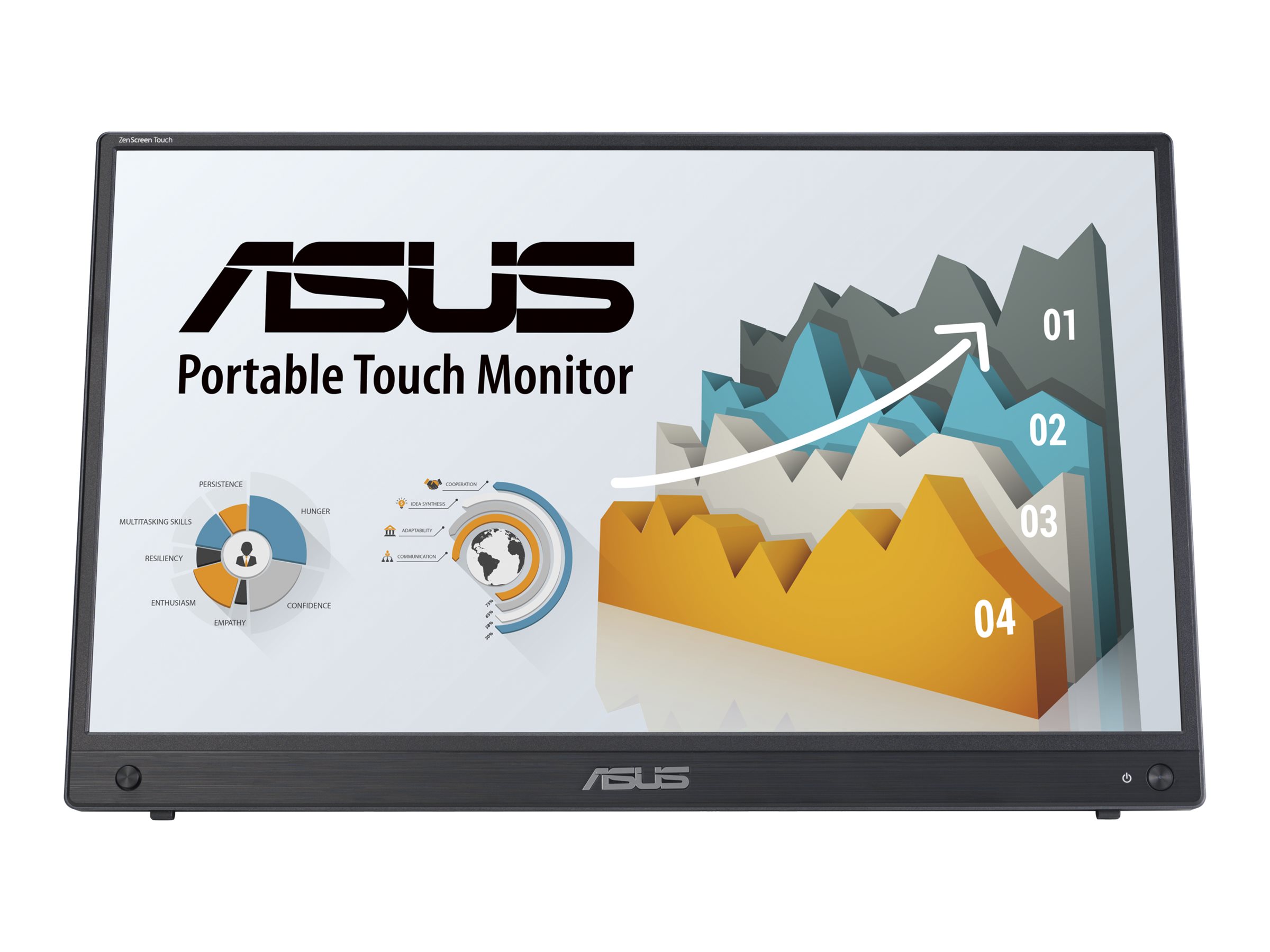 ASUS ZenScreen 15.6 MB16AMTR Bærbar USB-C 10-punkts touch 1920x1080p IPS Indbygget batteri