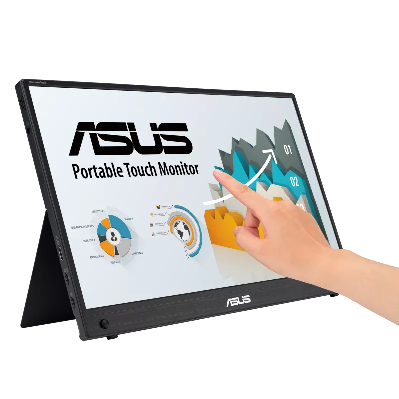 ASUS ZenScreen 15.6 MB16AMTR Bærbar USB-C 10-punkts touch 1920x1080p IPS Indbygget batteri