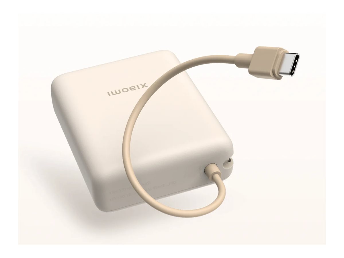 Xiaomi - Powerbank - integreret kabel - 10000 mAh - 36.5 Wh - 33 Watt - 3 A - Fast Charge - 2 output-stikforbindelser (24 pin USB-C, USB)