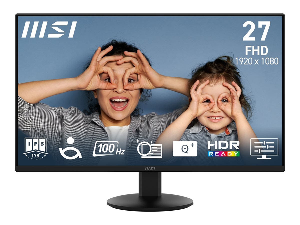 MSI PRO MP272L - LED-skærm - 27 - 1920 x 1080 Full HD (1080p) @ 100 Hz - IPS - 250 cd/m² - 1300:1 - 1 ms - HDMI, DisplayPort