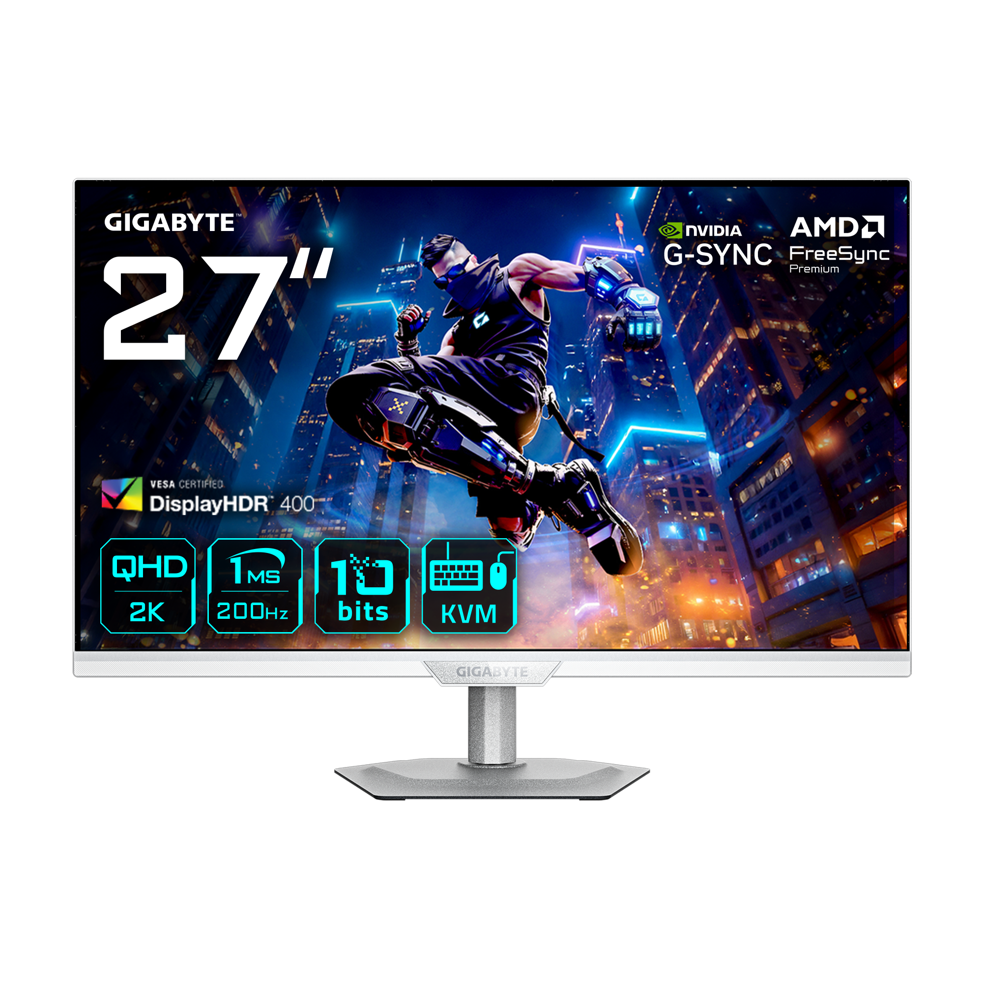 Gigabyte M27Q2 QD ICE 27" QHD gaming-skærm - 200 Hz, 1 ms, FreeSync Premium, HDR400