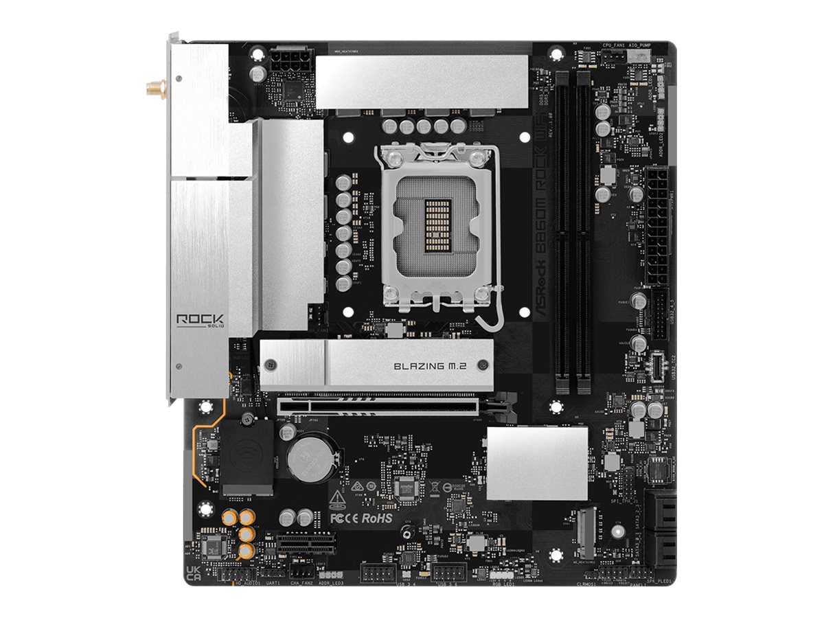 ASRock B860M Rock WiFi - motherboard - micro ATX - LGA1851 Socket - B860 Bundkort - Intel B860 - Intel LGA1851 socket - DDR5 RAM - Micro-ATX