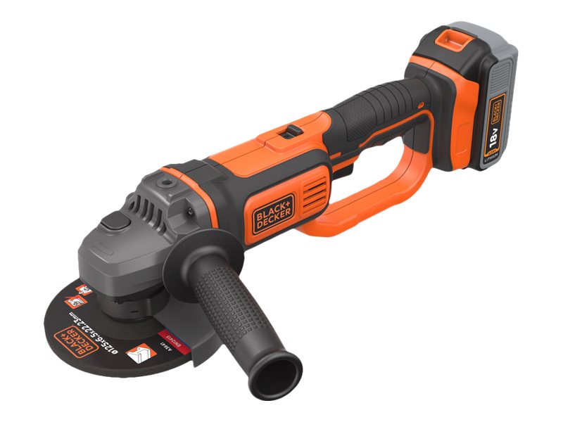 BLACK+DECKER vinkelsliber 18 V - 125 mm, 4,0 Ah