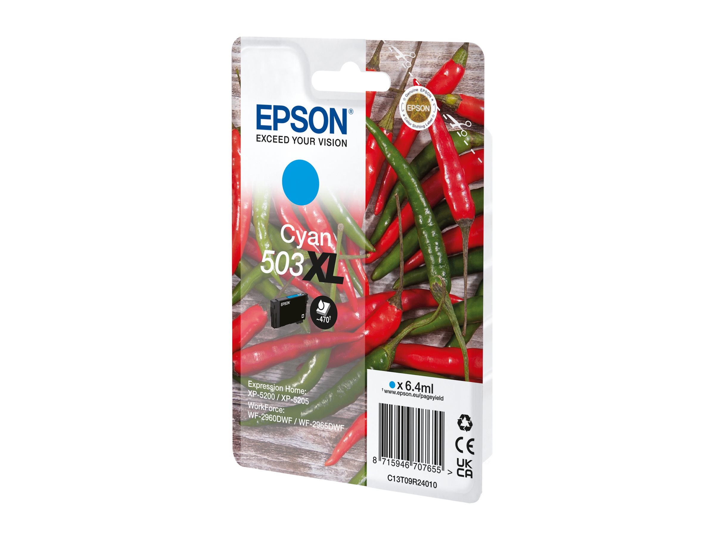 Epson 503XL Cyan 470 sider Blæk C13T09R24020