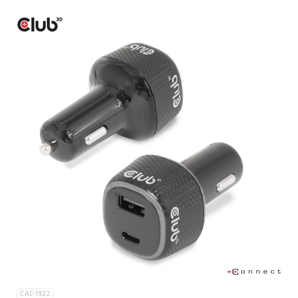 Club3D CAC-1922 Dual-USB Bil oplader 63W
