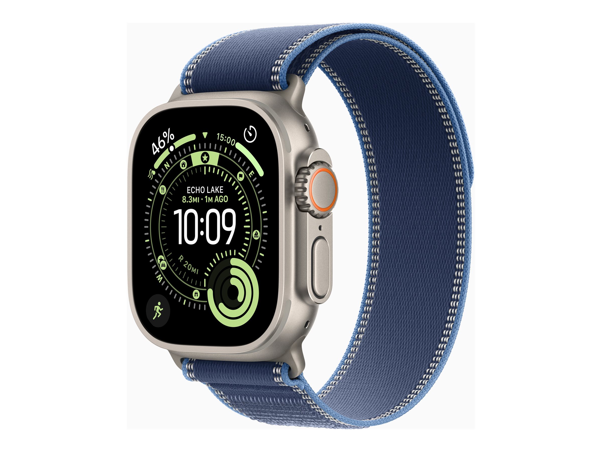 Apple Watch Ultra 3 GPS + Cellular 49mm Natural Titanium Case with Blue/Bright Blue Trail Loop - S/M