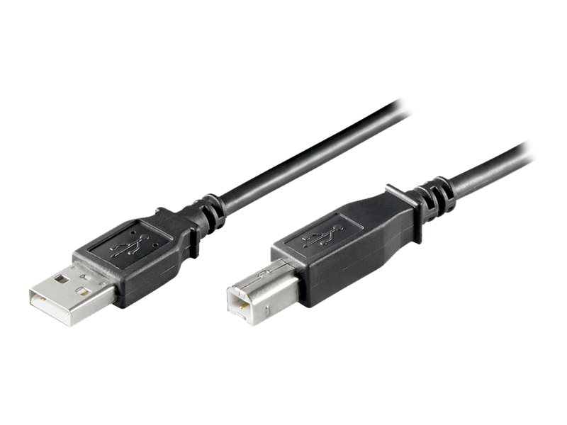USB 2.0 kabel - A han til B han, Sort, LC (5m)