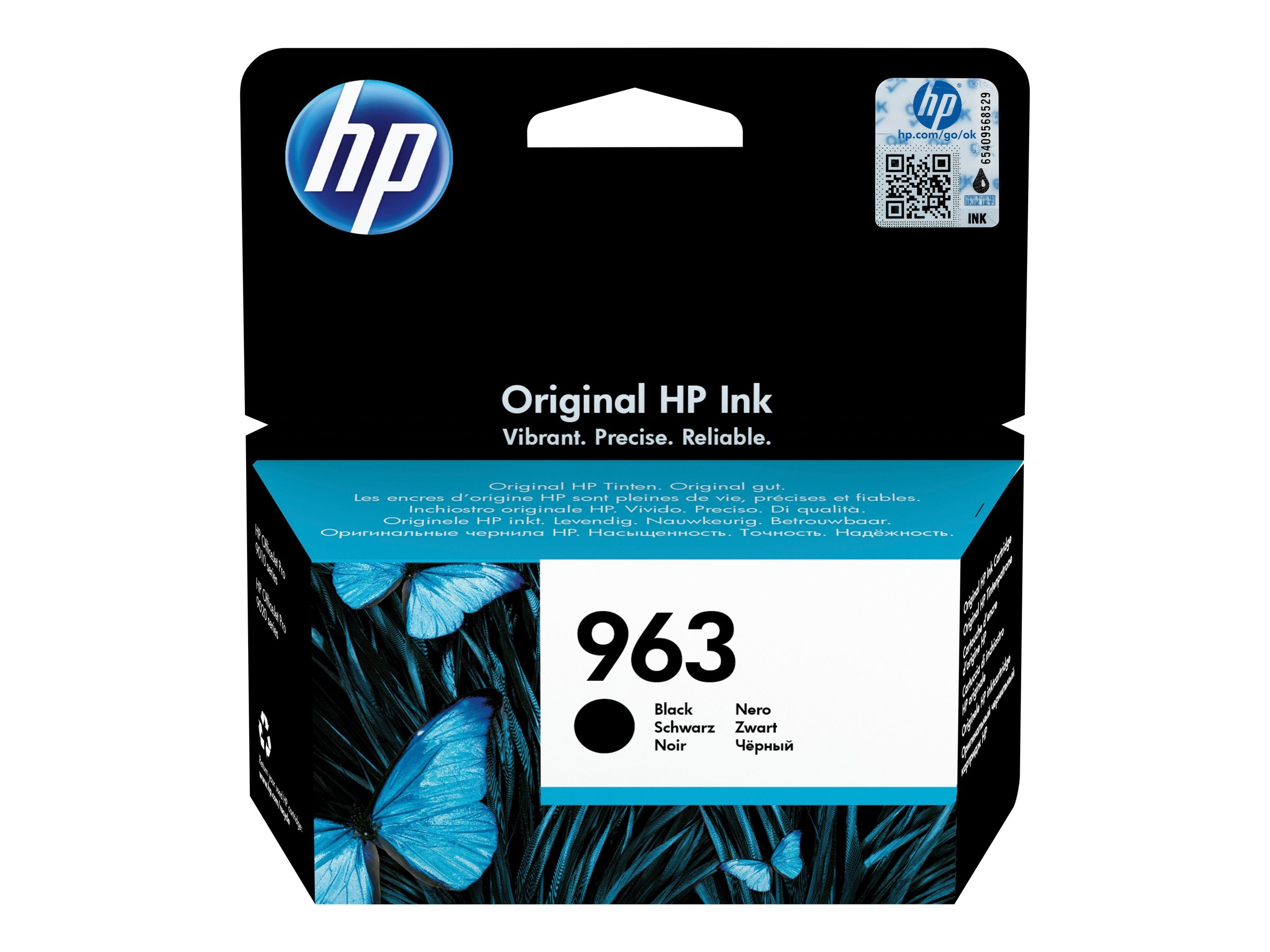 HP 963 Sort 1000 sider Blæk