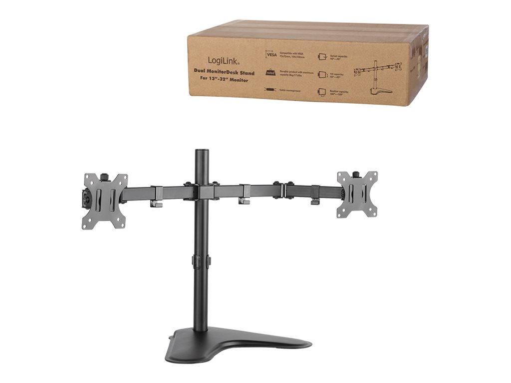 LogiLink BP0045, Gennemgående bolt, 8 kg, 33 cm (13), 81,3 cm (32), 100 x 100 mm, Sort, Rustfrit stål