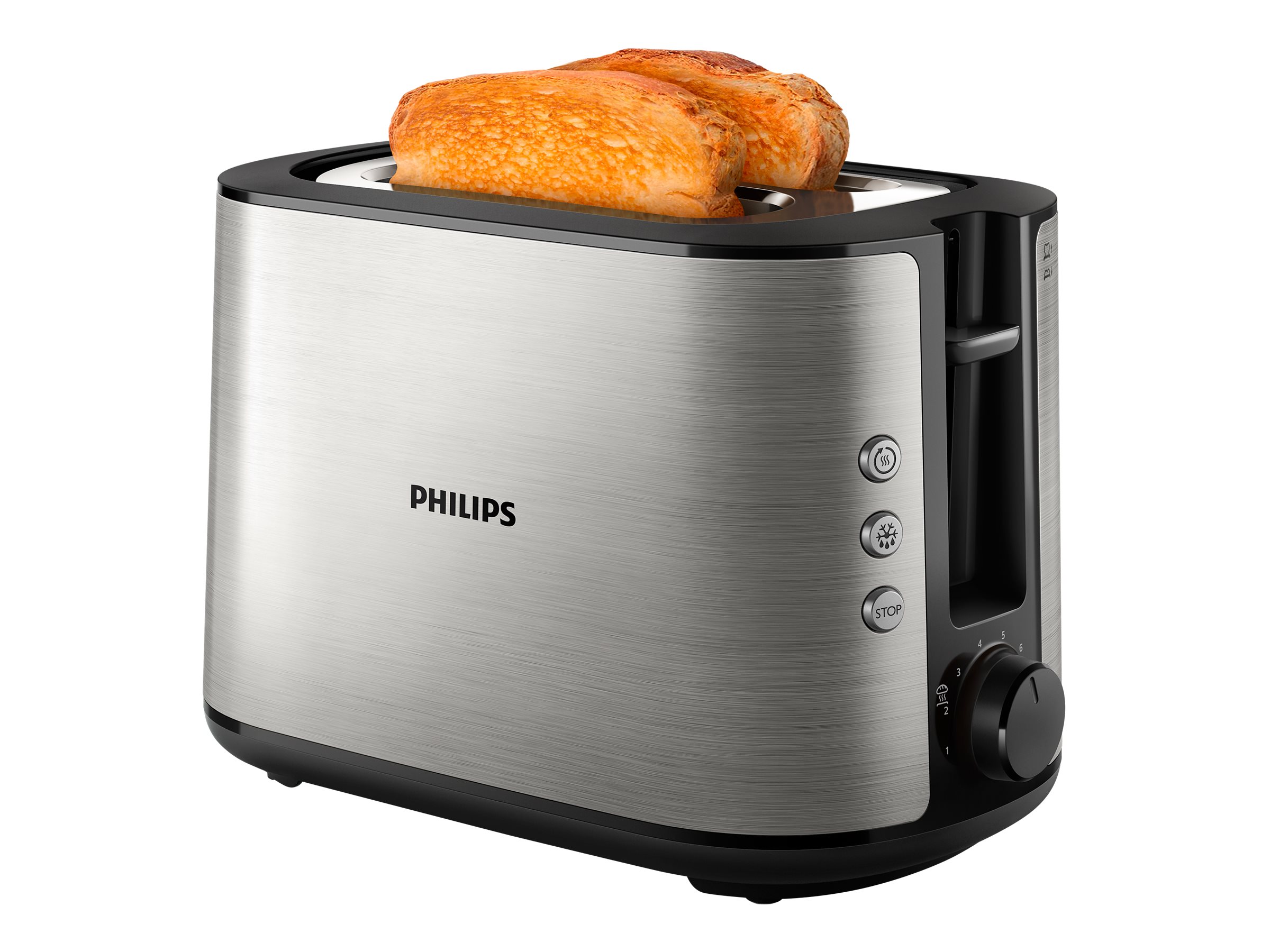 Philips Viva Collection HD2650 Full metal - Brødrister - 2 skive - 2 Holdere - rustfrit stål