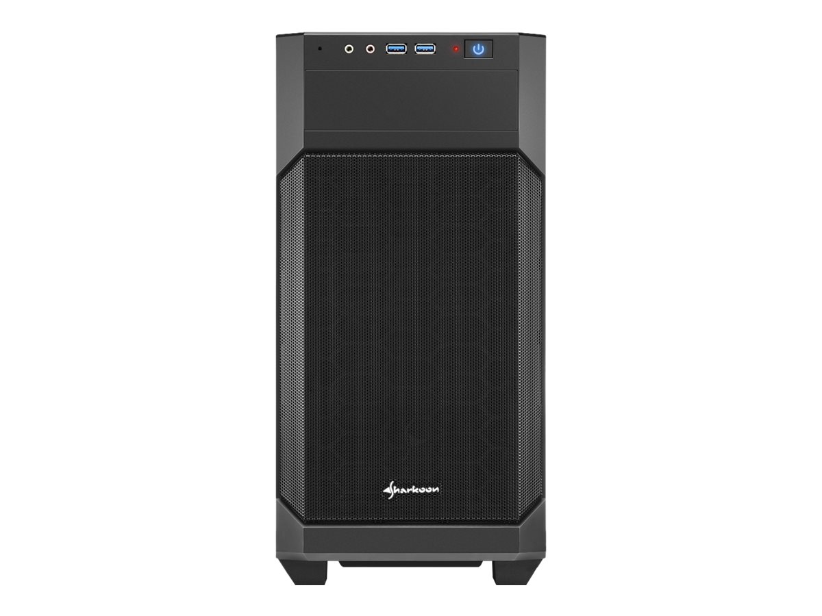 Sharkoon V1000 - Tower - micro ATX - ingen strømforsyning - sort - USB/Lyd