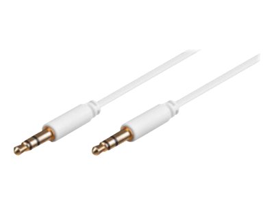 Audiokabel - 2 x 3,5mm stereo JACK han slim, Hvid (1m)