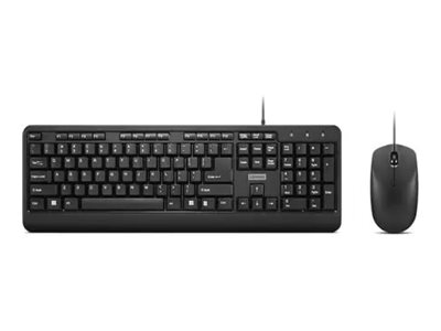 Lenovo 160 Wired Combo - keyboard and mouse set - QWERTY - US - black Input Device - Tastatur & Mus sæt - Amerikansk engelsk - Sort