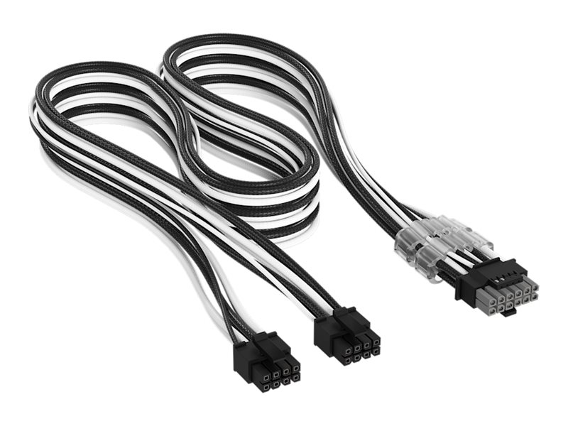Corsair Elite Premium Individually Sleeved 2x 8-Pin to PCIe 12V-2x6 600W (Type 5) - Sort / Hvid