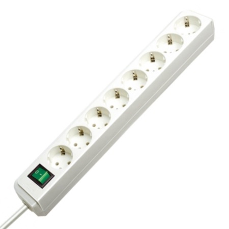 brennenstuhl Eco-Line - Stikdåse - output-stikforbindelser: 8 - 3 m ledning - hvid