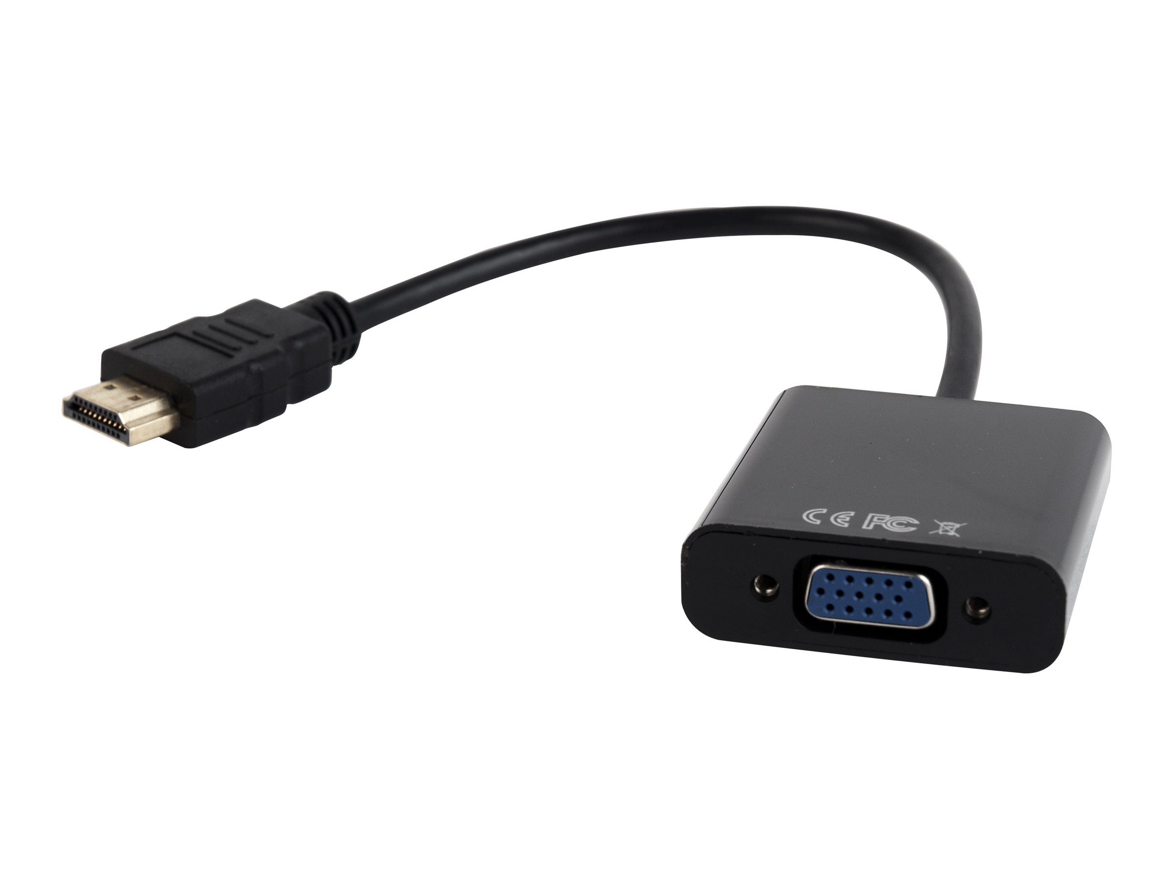 HDMI til VGA adapterkabel 0,15 m – Gembird, sort
