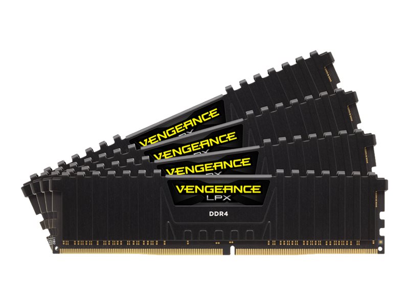 CORSAIR Vengeance LPX - DDR4 - sæt - 64 GB: 4 x 16 GB - DIMM 288-PIN - 3200 MHz / PC4-25600 - CL16 - 1.35 V - ikke bufferet - ikke-ECC - sort