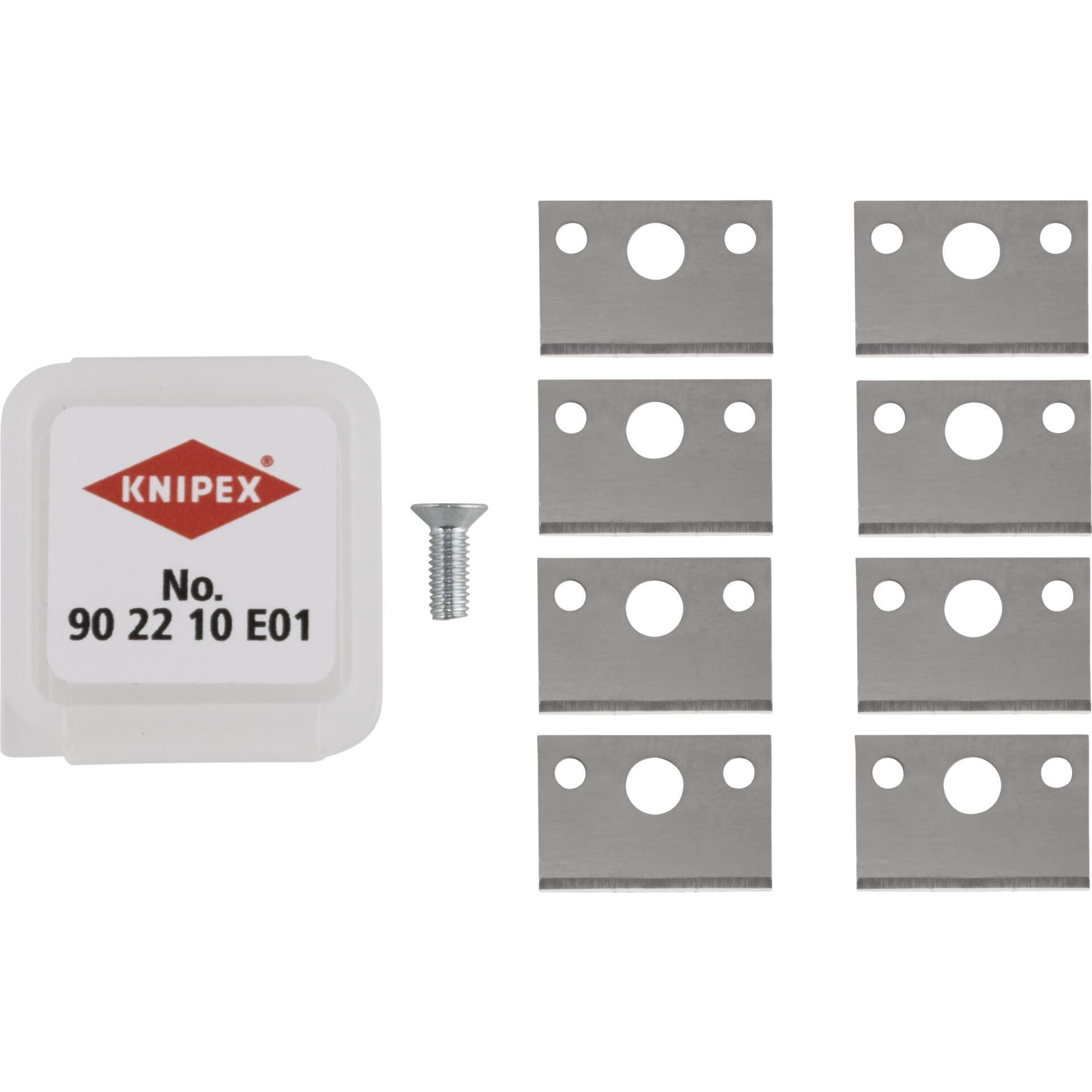 Knipex 90 22 10 E01, Udskiftningsblad, Sølv, 8 g, 8 stk, Knipex 90 22 10 BK