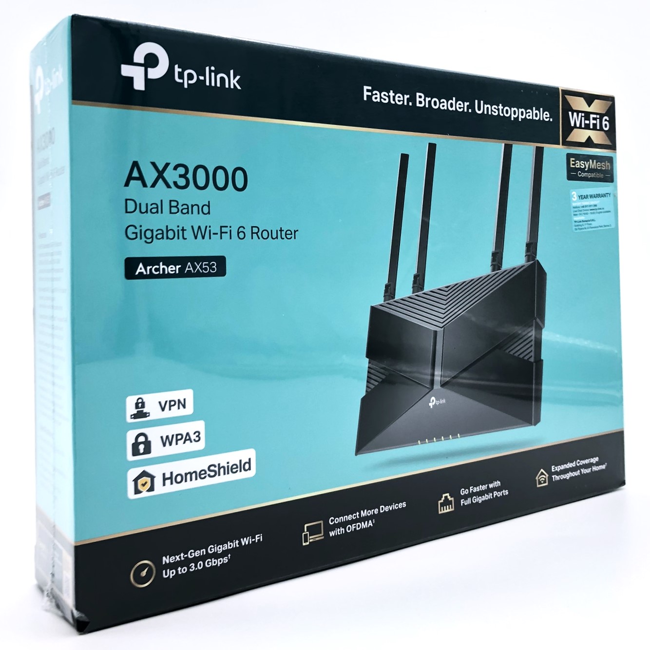 Tp-link Archer Ax53 Trådløs Router Gigabit Ethernet Dual-band (2,4 Ghz / 5 Ghz) Sort