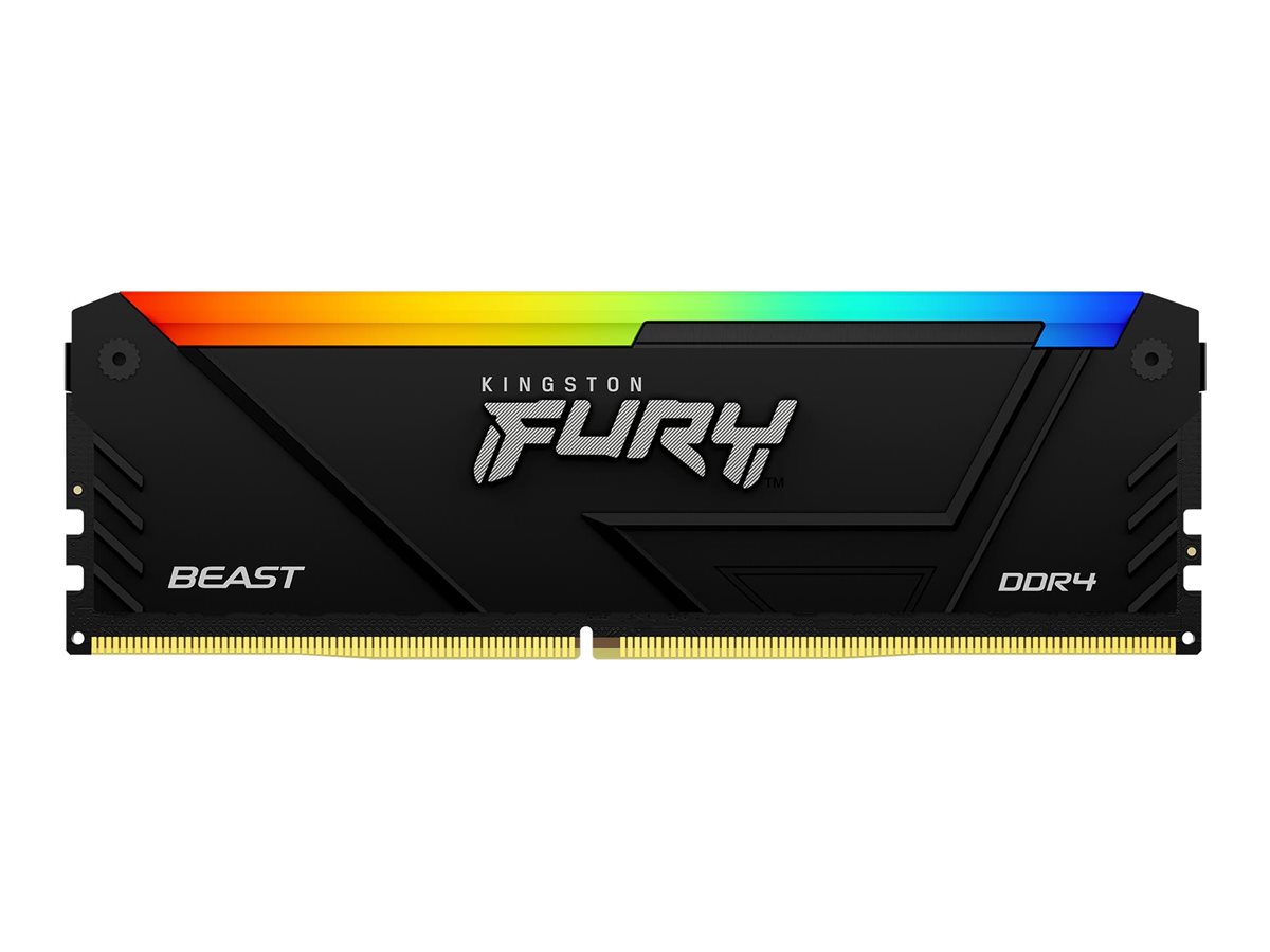 Kingston FURY Beast RGB - DDR4 - modul - 16 GB - DIMM 288-PIN - 3600 MT/s / PC4-28800 - CL18 - 1.35 V - ikke bufferet - ikke-ECC - sort