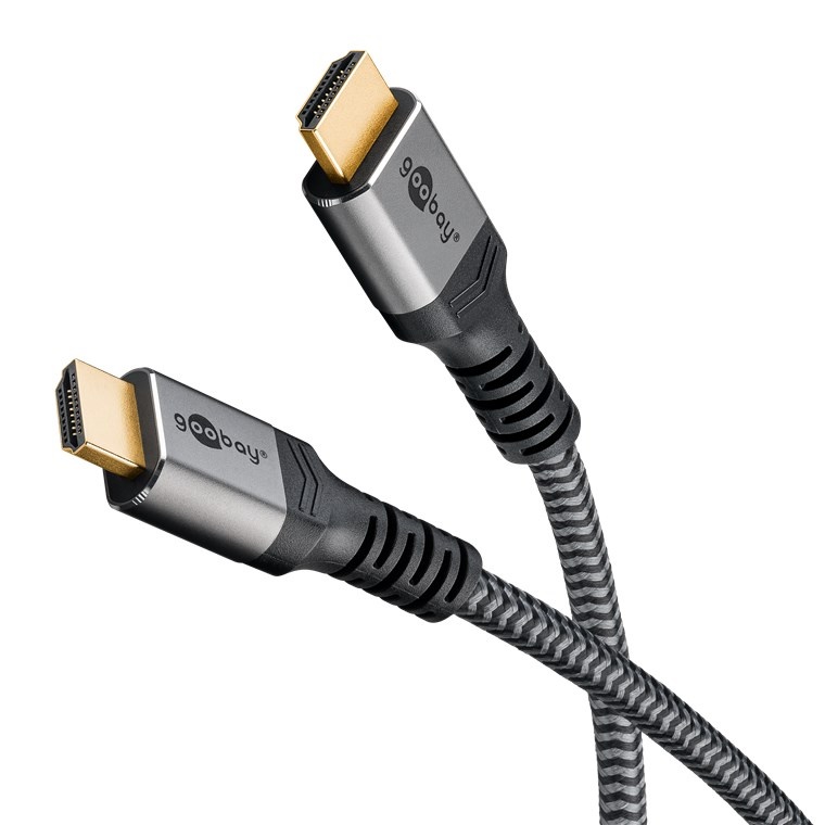 Goobay Ultrahøjhastigheds HDMI™-kabel, 3 m, Sharkskin Grey HDMI™ stik (type A) > HDMI™ stik (type A)