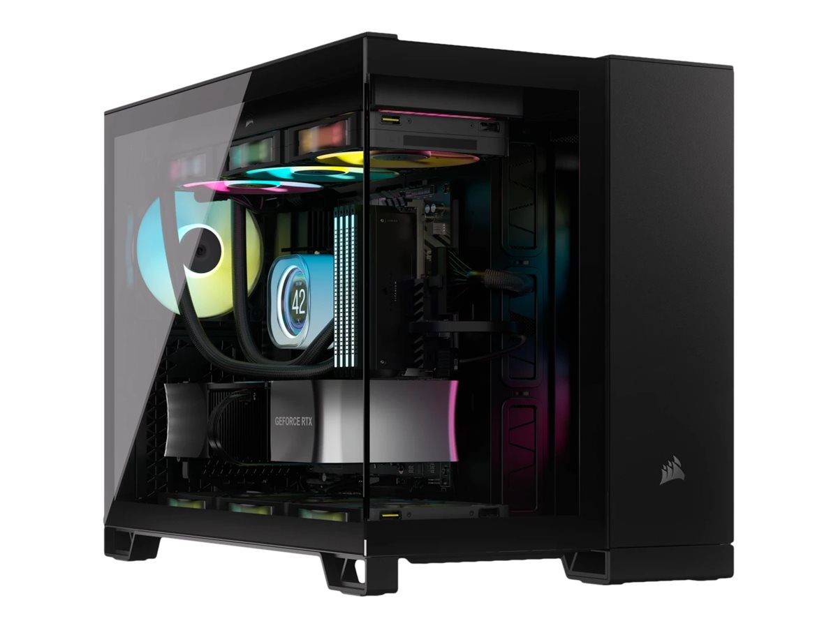 CORSAIR 2500X - Mid tower - micro ATX - sidepanel med vindue (hærdet glas) - ingen strømforsyning (ATX) - sort - USB/Lyd