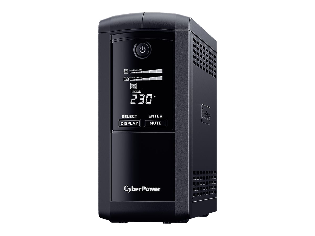 UPS strømforsyning – CyberPower Tracer III VP700ELCD-FR, Line‑Interactive, 0,7 kVA / 390 W, 4x Type E