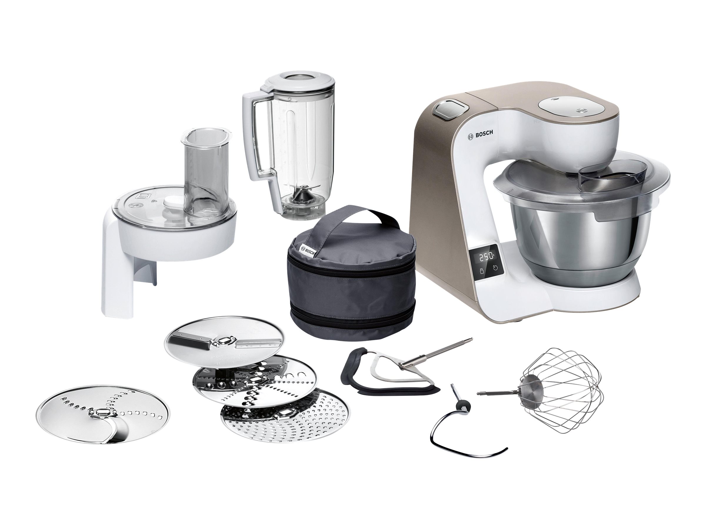 Bosch Bosch Serie 4 MUM5XW20 køkkenmaskine med vægt 1000W Hvid-champagne